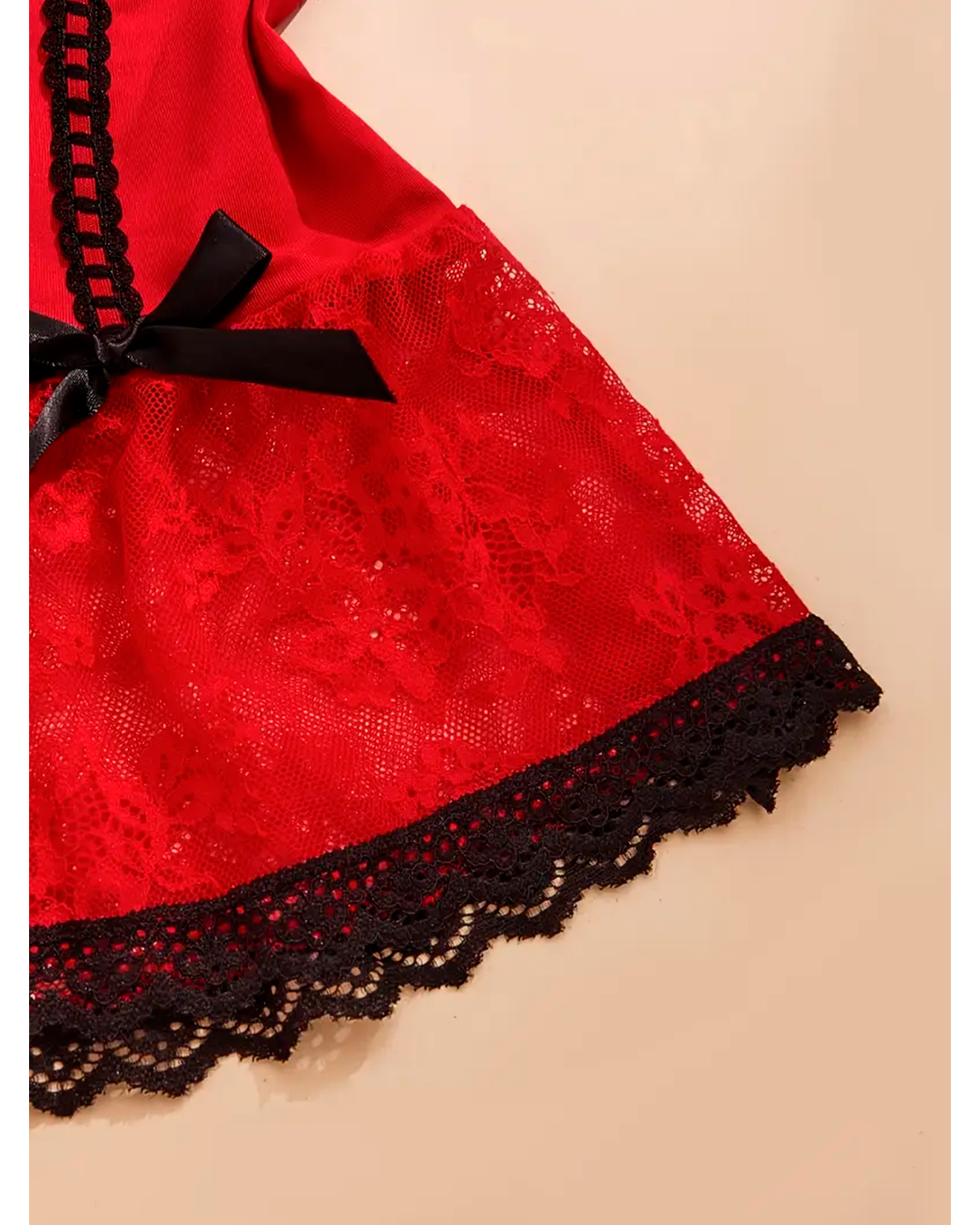 Lencería Roja tipo Vestido 2 Piezas - Imagen 5